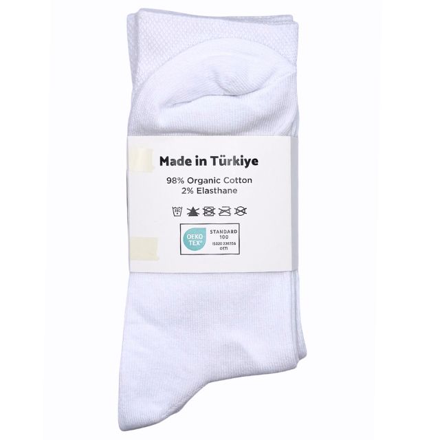 Vit hög strumpa